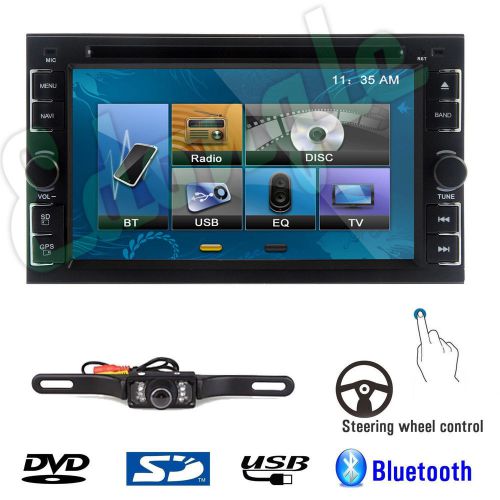 Hd camera+6.2'' double 2 din in dash car stereo dvd player usb bt ipod sd radio
