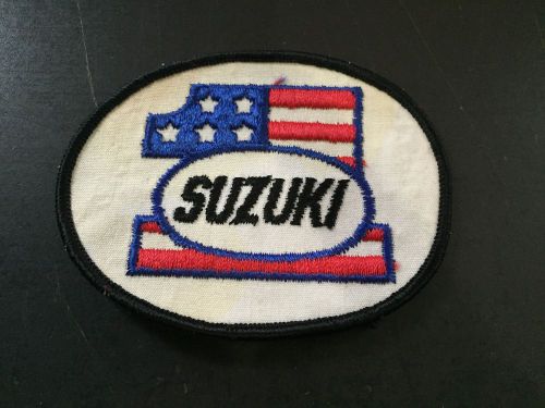 Vintage suzuki #1 stars stripes embroidered motorcycle moto cross patch 4&#034; by 3&#034;
