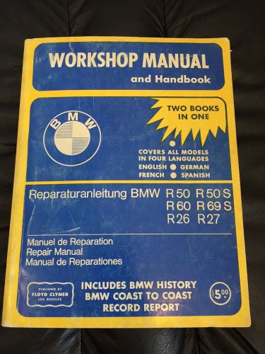Bmw motorcycle workshop manual 1967 floyd clymer r50 r50s r60 r69s r26 r27