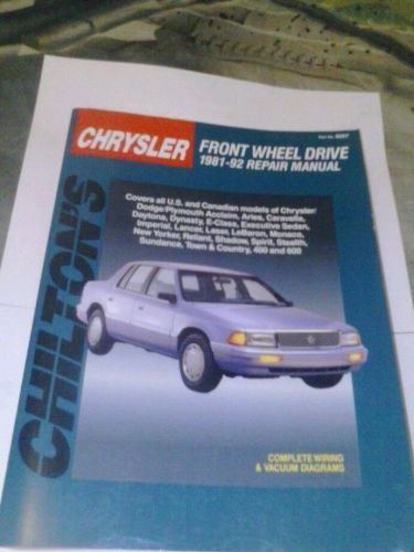 Chilton repair manual chrysler front wheel drive 1981-1992