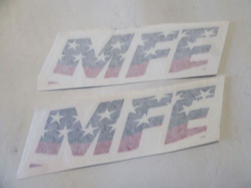 Evinrude mfe decal pair (2) 5 5/8&#034; 1 1/2&#034; red / white / blue marine boat