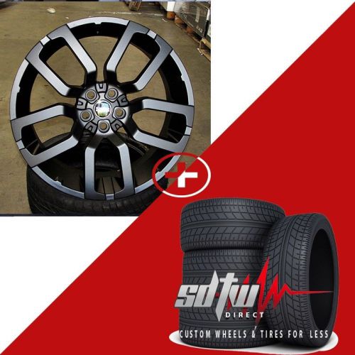 22&#034; range rover land rover hse sport lr3 lr4 satin black style 6 wheels/ tires