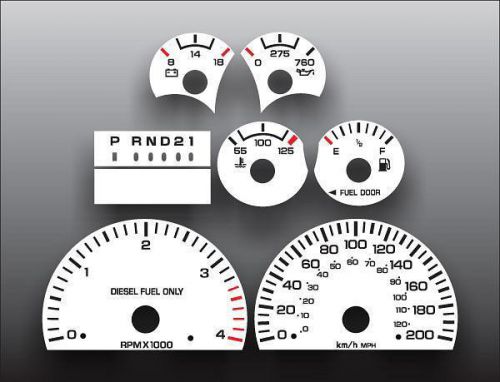 1999-2002 dodge ram cummins diesel metric kph kmh dash cluster white face gauges