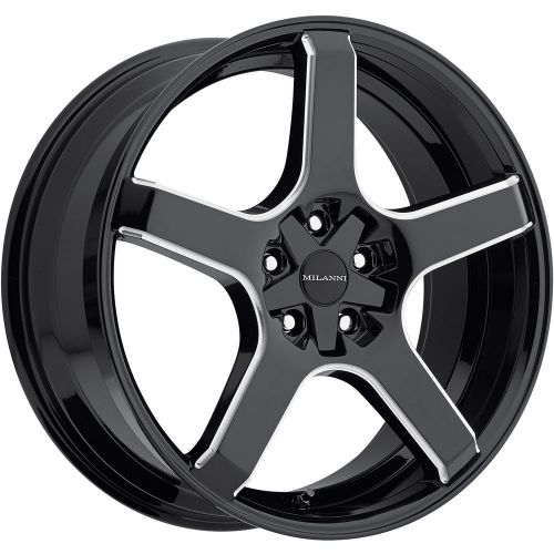 22x8.5 black milled milanni vk-1 (464) wheels 5x115 5x5 +12 lifted dodge