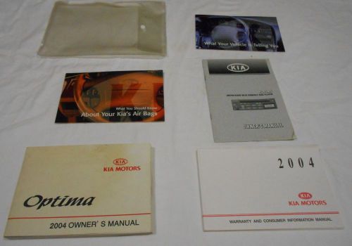 2004 kia optima owner manual 6/pc. set &amp; clear plastic dealer case.free s