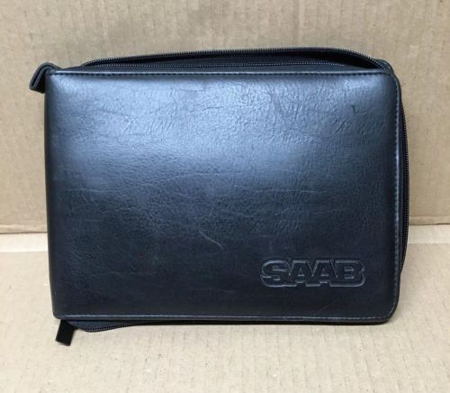 Saab oem original factory owners manual book guide leather wallet case