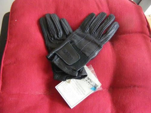 Ladies olympia perforated summer motorcycle riding gloves~black leather~small