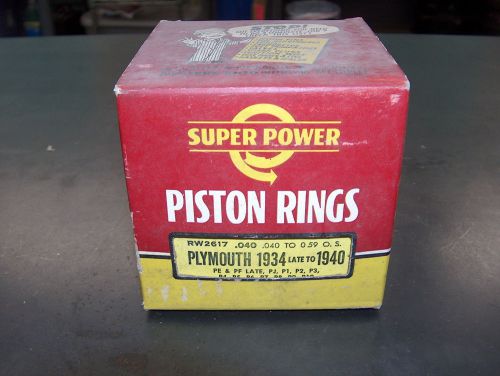 1934-1940 plymouth nors piston ring set .040&#034; oversize super power .040&#034;-.059&#034;