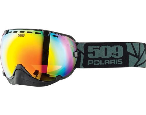 Oem polaris 509 snowmobile aviator goggles fire mirror lens scalene strap