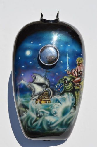 Handsome vintage harley davidson custom paint gas tank signed by the artist