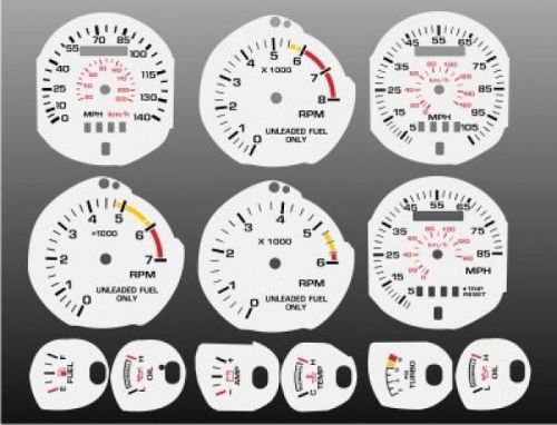1983-1986 ford mustang dash cluster white face gauges 83-86 5.0 svo