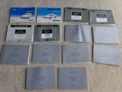 Lot of 14 mazda owners manuals 1980s 1990s 323 626 rx-7 protege mx-3 pristine