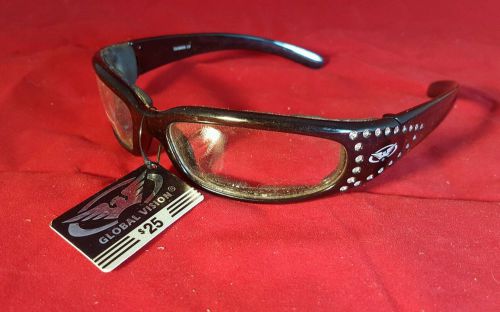 Global vision marilyn foam padded riding glasses w/ rhinestone ladies sunglasses
