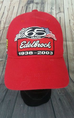 Edelbrock 1938 - 2003 65 years red ball cap snap back hat