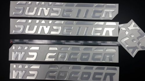 Malibu sunsetter emblem 22.5&#034; + custom your registration numbers 22.5&#034; stickers