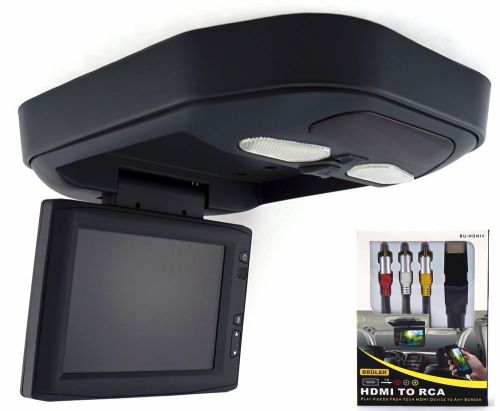 8&#034; flip-down overhead console lcd monitor for cars/trucks with free hdmi- black