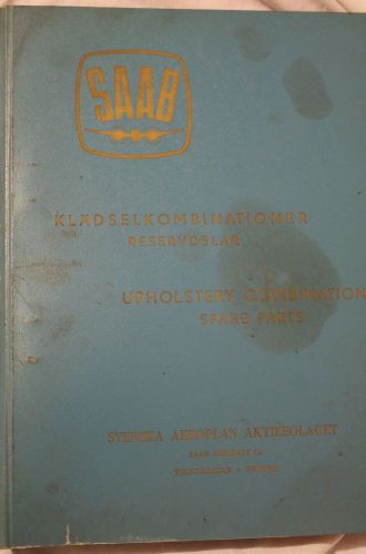 1962 saab upholstery combinations spare parts list catalog manual