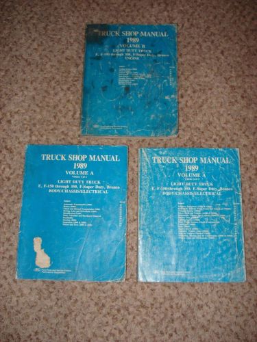 1989 ford truck shop manual set service books bronco f150-350 van