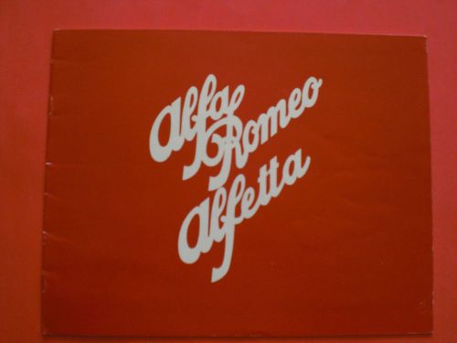 Alfa romeo alfetta dealer brochure literature