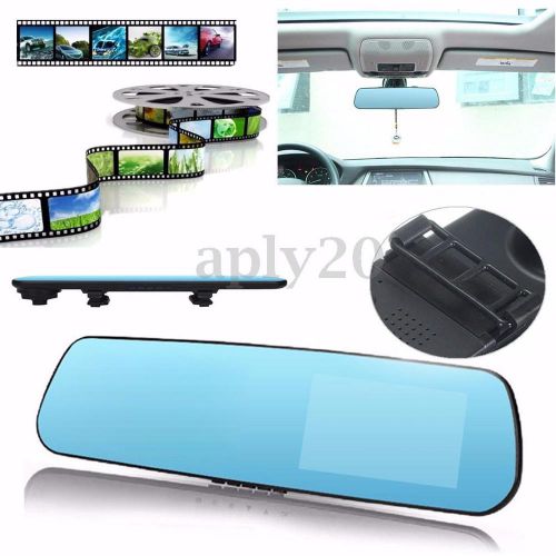 140° hd car dvr dash cam camera recorder rearview mirror g-sensor night vision