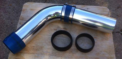 Polished aluminum air intake 2-pcs set w/ 2-adapters:3-1/2" - 4",2-couplers