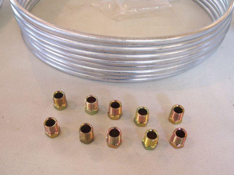 Steel brake line tubing kit 5/16" o.d. x 25 foot coil with assorted fittings