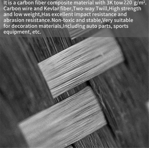 Real carbon fiber cloth 3k 2x2 twill weave honeycomb hybrid fabric 12'' x 60''