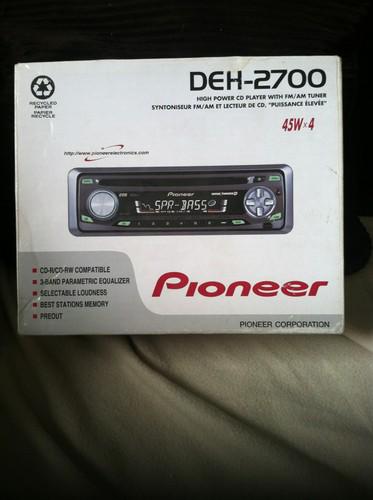 Pioneer deh-2700 cd in dash reciever with am/fm tuner