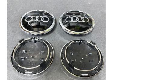 Audi 69mm Black Chrome Wheel Rim Center Hub Caps Emblem 4PC Set 4B0601170A, US $22.99, image 3