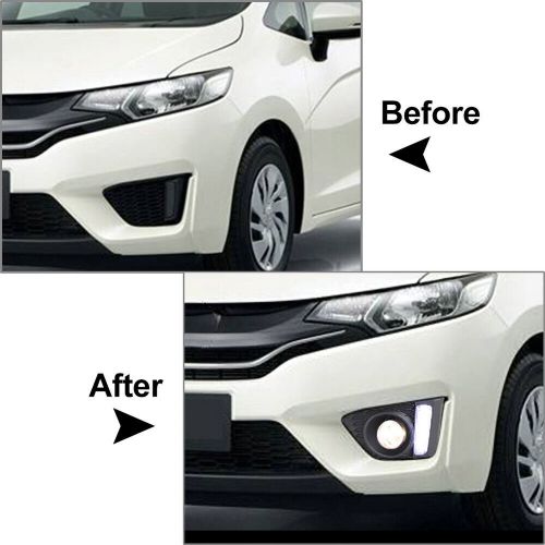 2x LED Daytime Running Lights DRL Fog Lamp Assembly For Honda Fit Jazz 2014-2017, US $83.43, image 10
