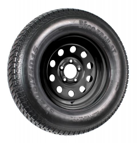 2-Pk Trailer Tire On Black Wheel Modular Rim ST205/75D15 LRC 5 Lug On 4.5 15 x 5, US $244.96, image 2