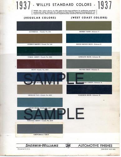 Late 1951 1952 hudson super commodore paint chips sherwin williams 