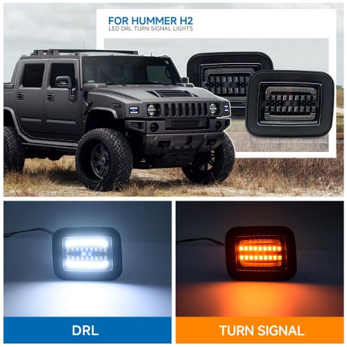 For 03-09 Hummer H2 05-09 H2 SUT LED Front Corner Turn Signal Light Parking Lamp, US $88.88, image 11