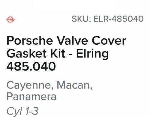 Elring engine valve cover gasket set 485.040 fits certain porsche vehicles