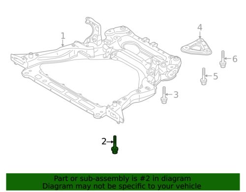 Genuine Nissan Engine Cradle Front Bolt 55222-6RA1A, US $12.63, image 3