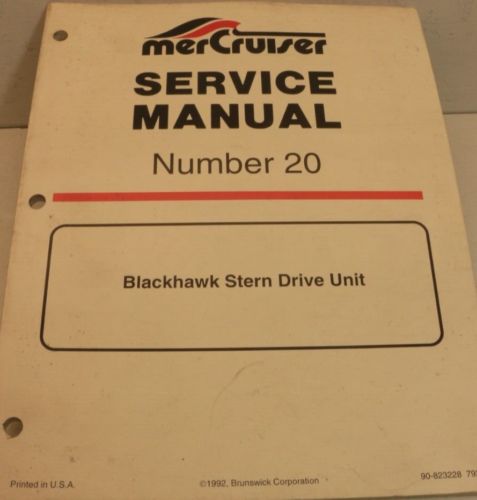 1992 MerCruiser Service Manual # 20 Blackhawk Stern Drive Unit 90-823228 792, US $22.97, image 8