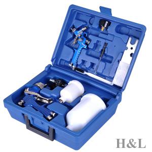 2 air spray gun kit gauge w/1.0/1.4 tip top paint base primer hvlp auto gravity 