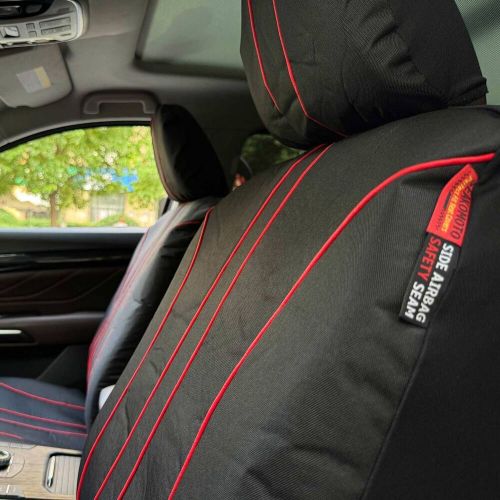 Waterproof Canvas Black w/t Red Piping Front Car Seat Covers For Nissan Rogue, US $56.99, image 2