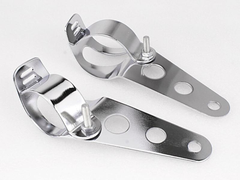 Chrome headlight mounting brackets fork ears cafe racer bobber chopper 35mm-43mm
