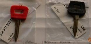 Porsche key set 1 black master & 1 red valet 70-98 911 914 912 930 carrera turbo