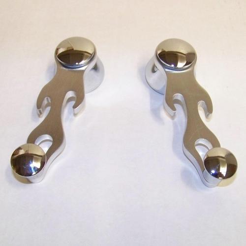Flame window crank handles hot street rod kustom socal interior door panel