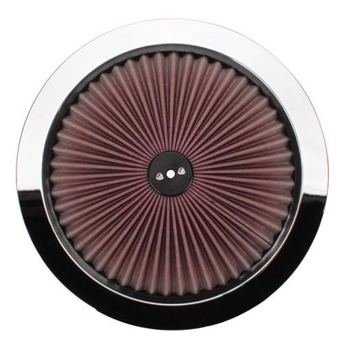 New speedway 14" super flow washable air filter/cleaner top, chrome rim