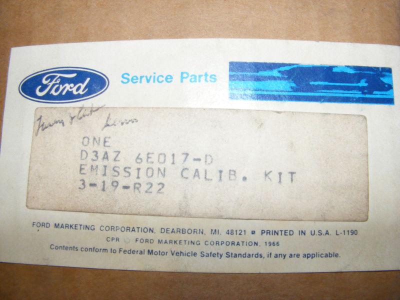 1973 FORD MERCURY 460 EMISSION CALIBRATION KIT NOS NEW D3AZ-6E017-D, US $34.99, image 6