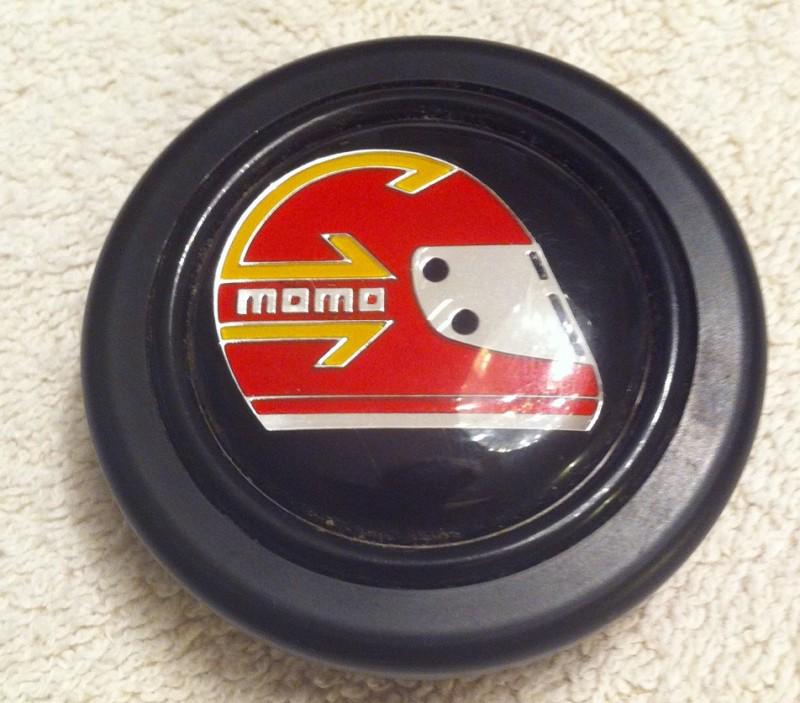 Momo steering wheel horn button - gianpiero moretti race helmet - extremely rare