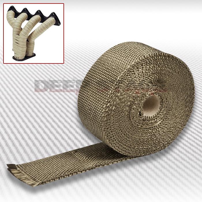 Racing exhaust header turbo manifold high temp heat wrap 2"x 1/16 x 25' titanium
