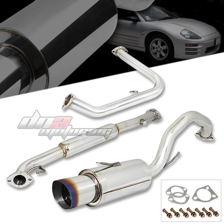 00-05 mit eclipse 3g 4cyl 4.5" burnt tip catback exhaust system cat back muffler
