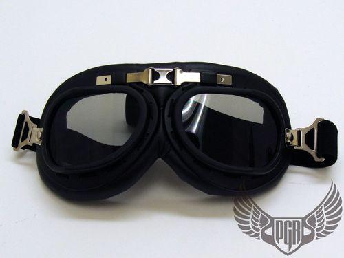 Motorcycle cruiser biker chopper helmet aviator pilot goggle smoke