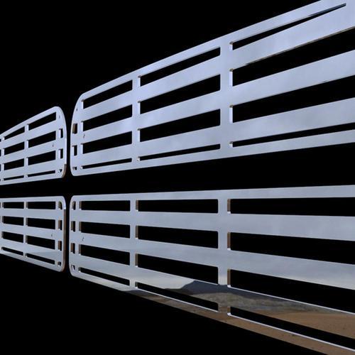 Dodge ram 94-02 vertical flame polished stainless truck grill insert add-on trim