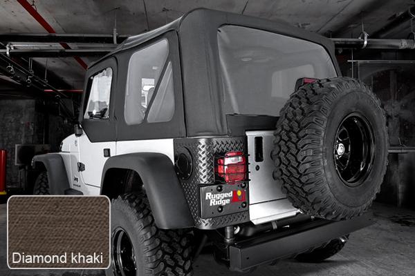 Rugged ridge 13727.36 - jeep wrangler xhd soft top w door skins, w clear windows