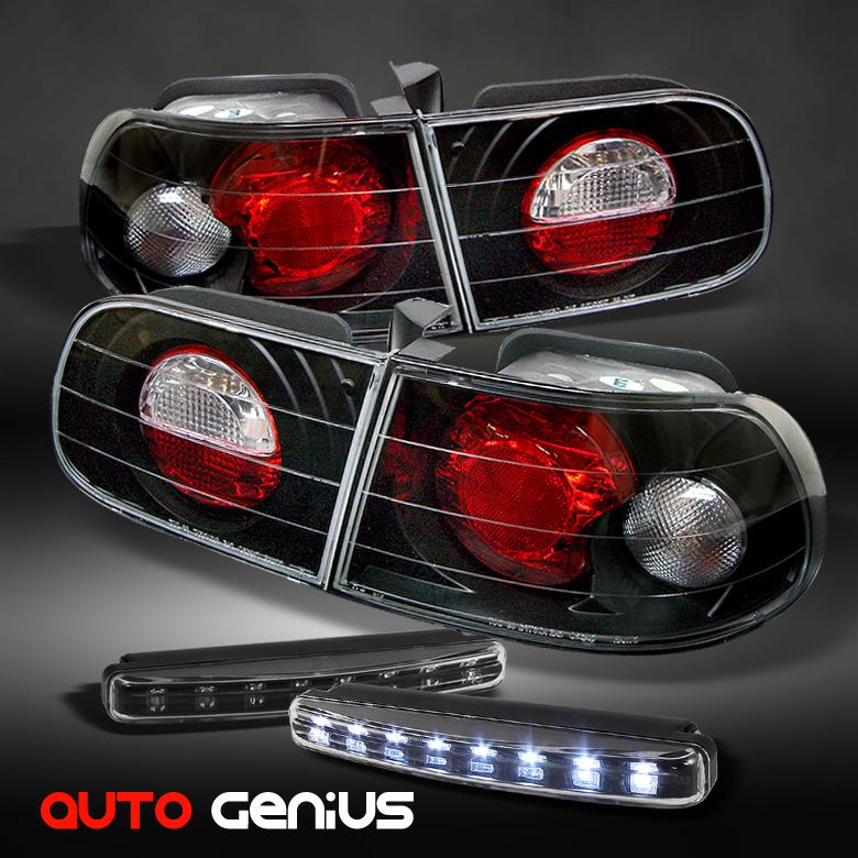 Purchase 9295 CIVIC 3DR JDM BLACK ALTEZZA TAIL LIGHTS + DAYTIME LED